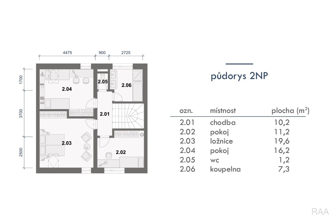 půdorys 2.NP